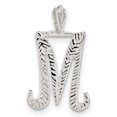 thumbnail image 1 of Beautiful Sterling Silver Polished & Textured Letter M Chain Slide, 1 of 1