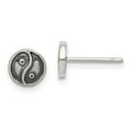 thumbnail image 1 of Beautiful Sterling Silver Polished and Antiqued Yin Yang Sign Post Earrings, 1 of 2