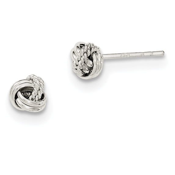 Beautiful Sterling Silver Polished and Textured Knot Post Earrings