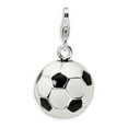 thumbnail image 1 of Beautiful Sterling Silver RH 3-D Enamel Soccer Ball w/Lobster Clasp Charm, 1 of 2