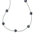 thumbnail image 1 of Beautiful Sterling Silver RH 7-8mm Black FWC Pearl 9 Station Necklace, 1 of 1
