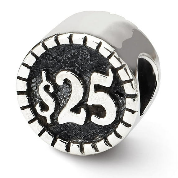 Beautiful Sterling Silver Reflections 2-sided Vegas Bead