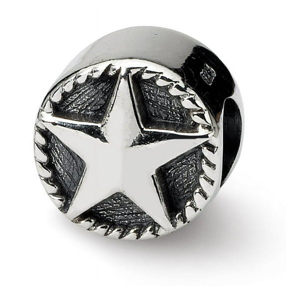 Beautiful Sterling Silver Reflections Antiqued Star Bead