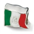 thumbnail image 1 of Beautiful Sterling Silver Reflections Enameled Mexico Flag Bead, 1 of 2