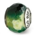 thumbnail image 1 of Beautiful Sterling Silver Reflections Green Cracked Agate w/Shell Stone Bead, 1 of 2