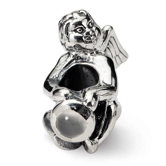 Beautiful Sterling Silver Reflections June CZ Antiqued Bead