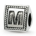 thumbnail image 1 of Beautiful Sterling Silver Reflections Letter M Triangle Block Bead, 1 of 2