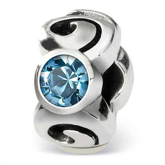 Beautiful Sterling Silver Reflections March Swarovski Crystal Birthstone Bead