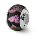 thumbnail image 1 of Beautiful Sterling Silver Reflections Pink/Purple Hearts Dichroic Glass Bead, 1 of 2