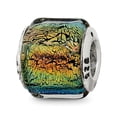 thumbnail image 1 of Beautiful Sterling Silver Reflections Rainbow Dichroic Glass Bead, 1 of 2