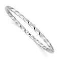 thumbnail image 1 of Beautiful Sterling Silver Rhod. Plated Pol. Twisted Slip-on Child's Bangle, 1 of 2