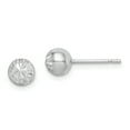 thumbnail image 1 of Beautiful Sterling Silver Rhod-plated Diamond Cut 6mm Ball Post Earrings, 1 of 2