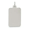 thumbnail image 1 of Beautiful Sterling Silver Rhod.-plated Eng. Rect. Polish Front/Satin Back Disc Charm, 1 of 2