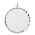 thumbnail image 1 of Beautiful Sterling Silver Rhod-plated Eng. Rnd Polish Front/Satin Back Disc Charm, 1 of 2