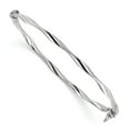 thumbnail image 1 of Beautiful Sterling Silver Rhod-plated Polished 3mm Twisted Hinged Bangle, 1 of 2