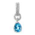 thumbnail image 1 of Beautiful Sterling Silver Rhodium Blue Topaz Pear Twisted Pendant, 1 of 2