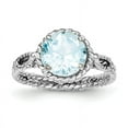 thumbnail image 1 of Beautiful Sterling Silver Rhodium Blue Topaz Twisted Circle Ring, 1 of 2
