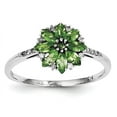 thumbnail image 1 of Beautiful Sterling Silver Rhodium Diam. & Tsavorite Garnet Ring, 1 of 2