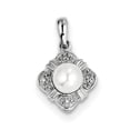 thumbnail image 1 of Beautiful Sterling Silver Rhodium FW Cultured Pearl & Diamond Pendant, 1 of 2