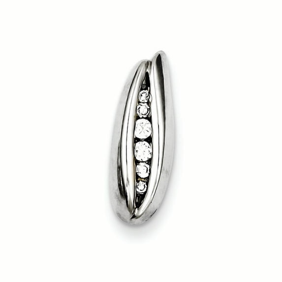 Beautiful Sterling Silver Rhodium Plated CZ Slide