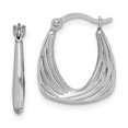 thumbnail image 1 of Beautiful Sterling Silver Rhodium Plated Hollow Hoop Earrings, 1 of 2