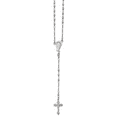 thumbnail image 1 of Beautiful Sterling Silver Rhodium Plated Polished Beaded Rosary, 1 of 1