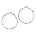 thumbnail image 1 of Beautiful Sterling Silver Rhodium-plated 2.5mm Satin D/C Hoop Earrings, 1 of 2