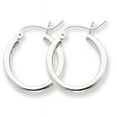 thumbnail image 1 of Beautiful Sterling Silver Rhodium-plated 2mm Round Hoop Earrings, 1 of 2
