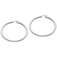 thumbnail image 1 of Beautiful Sterling Silver Rhodium-plated 4mm Round Hoop Earrings, 1 of 2