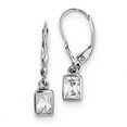 thumbnail image 1 of Beautiful Sterling Silver Rhodium-plated 6x4mm CZ Leverback Earrings, 1 of 2