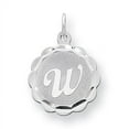 thumbnail image 1 of Beautiful Sterling Silver Rhodium-plated Brocaded Initial W Charm, 1 of 2