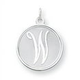 thumbnail image 1 of Beautiful Sterling Silver Rhodium-plated Brocaded Initial W Charm, 1 of 2