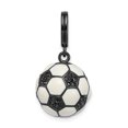thumbnail image 1 of Beautiful Sterling Silver Rhodium-plated & CZ 3D Soccer Ball Pendant, 1 of 2