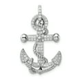 thumbnail image 1 of Beautiful Sterling Silver Rhodium-plated CZ Anchor Pendant, 1 of 1
