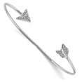 thumbnail image 1 of Beautiful Sterling Silver Rhodium-plated CZ Arrow Cuff Bangle, 1 of 2