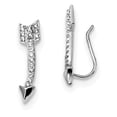 thumbnail image 1 of Beautiful Sterling Silver Rhodium-plated CZ Arrow Ear Climber Earrings, 1 of 2