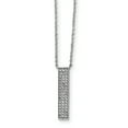 thumbnail image 1 of Beautiful Sterling Silver Rhodium-plated CZ Dangle Bar Necklace, 1 of 1