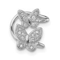 thumbnail image 1 of Beautiful Sterling Silver Rhodium-plated CZ Double Butterfly Left Cuff Earring, 1 of 2