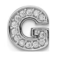 thumbnail image 1 of Beautiful Sterling Silver Rhodium plated CZ Letter G Slide Charm, 1 of 2