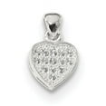 thumbnail image 1 of Beautiful Sterling Silver Rhodium-plated CZ Polished Heart Pendant, 1 of 1