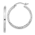 thumbnail image 1 of Beautiful Sterling Silver Rhodium-plated D/C 2x25mm Square Tube Hoop Earrings, 1 of 2