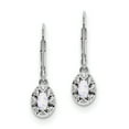 thumbnail image 1 of Beautiful Sterling Silver Rhodium-plated Diam. & Created Opal Earrings, 1 of 2
