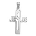 thumbnail image 1 of Beautiful Sterling Silver Rhodium-plated Jesus Cross Extra Large Pendant, 1 of 2
