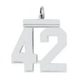 thumbnail image 1 of Beautiful Sterling Silver Rhodium-plated Large Polished Number 42 Charm, 1 of 2