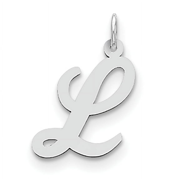 Beautiful Sterling Silver Rhodium-plated Large Script Initial L Charm