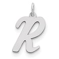 thumbnail image 1 of Beautiful Sterling Silver Rhodium-plated Large Script Initial R Charm, 1 of 2