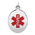 thumbnail image 1 of Beautiful Sterling Silver Rhodium-plated Medical Jewelry Pendant, 1 of 2