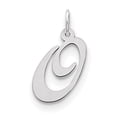 thumbnail image 1 of Beautiful Sterling Silver Rhodium-plated Medium Fancy Script Initial O Charm, 1 of 2