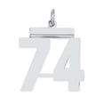 thumbnail image 1 of Beautiful Sterling Silver Rhodium-plated Medium Polished Number 74 Charm, 1 of 2