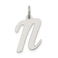 thumbnail image 1 of Beautiful Sterling Silver Rhodium-plated Medium Script Initial N Charm, 1 of 2